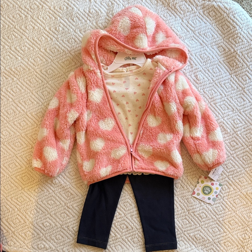 Little Me Shirt, Legging, Coat Set